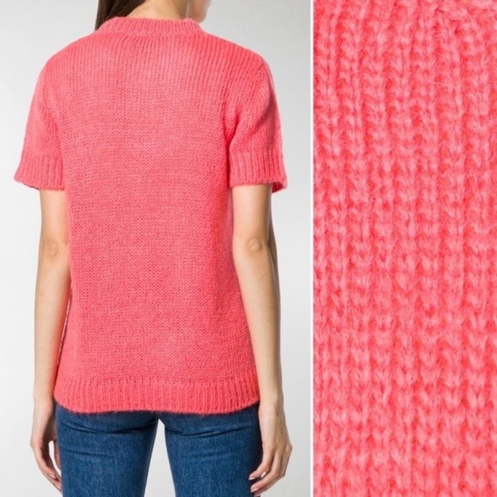 A.P.C. Pink Short Sleeve Sweater S Mohair Blend View 3